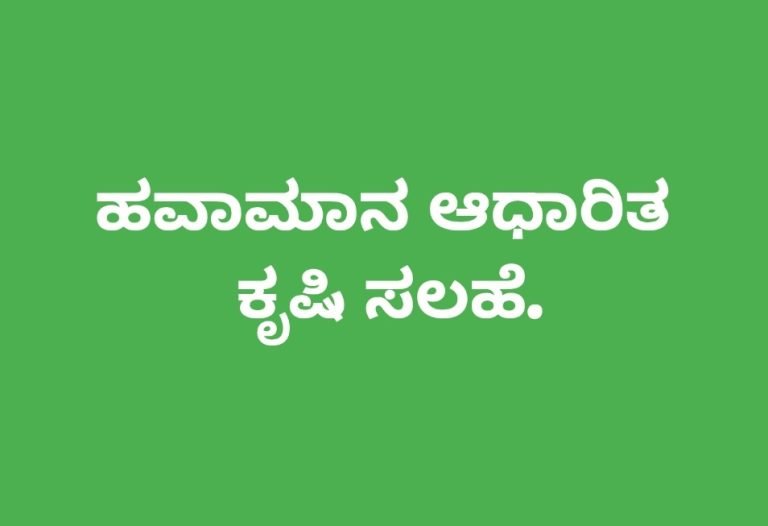 ಬೀದರ್: ಹವಾಮಾನ ಆಧಾರಿತ ಕೃಷಿ ಸಲಹೆ.